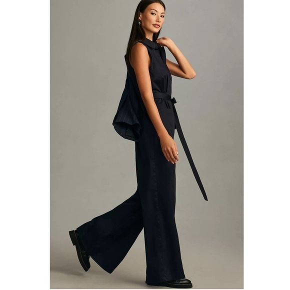NWT Anthropologie TwentySixHundred Belted Jumpsuit Navy - Size Medium - Picture 2 of 7